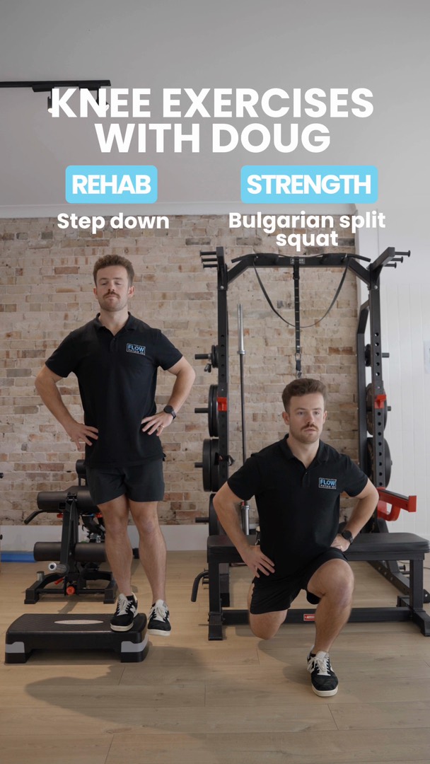 Physiotherapist Doug demonstrating rehab and strength knee exercises
